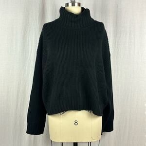 Future Collective Rib Knit Turtleneck Sweater in Black